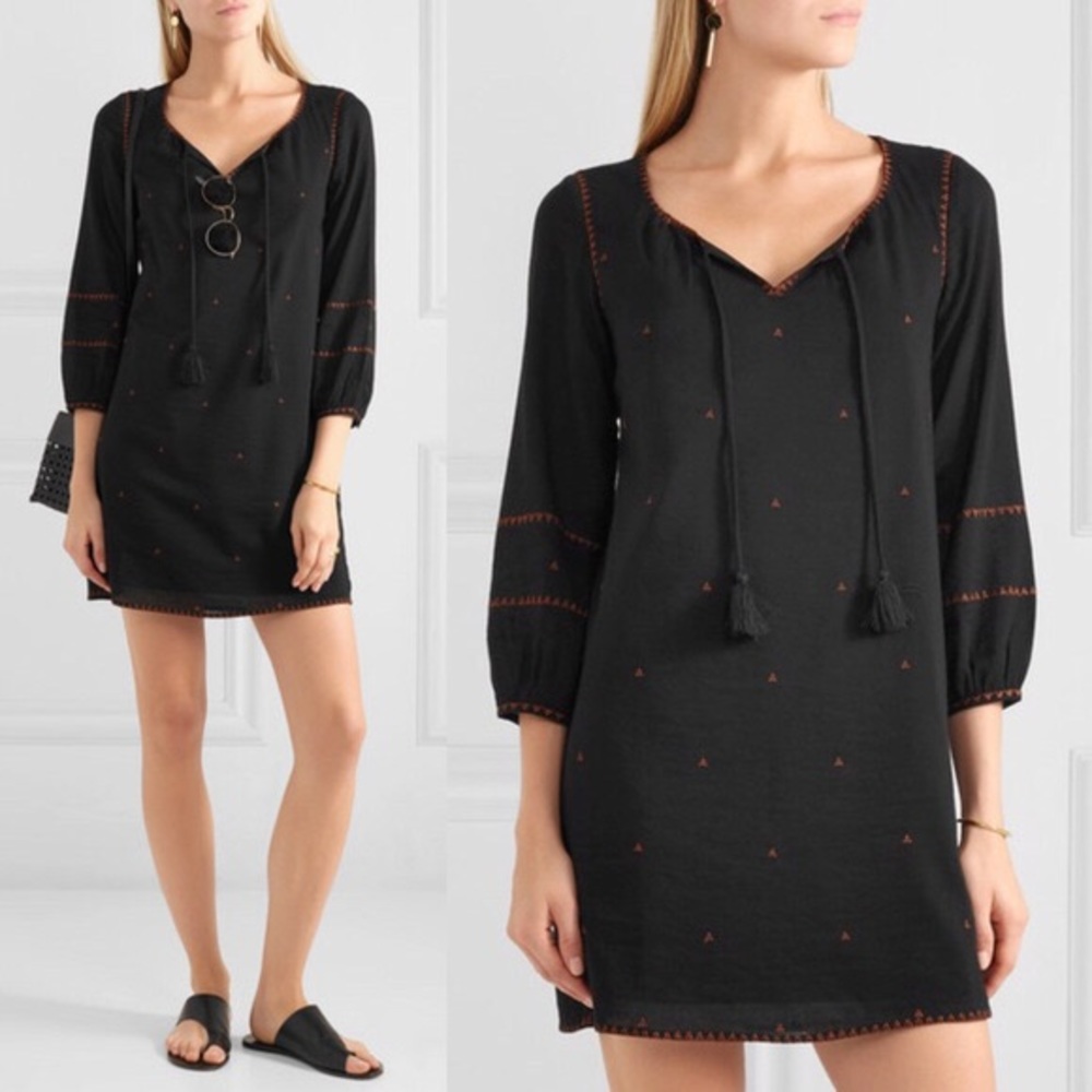 Madewell Kristen Metallic Embroidered Mini Dress